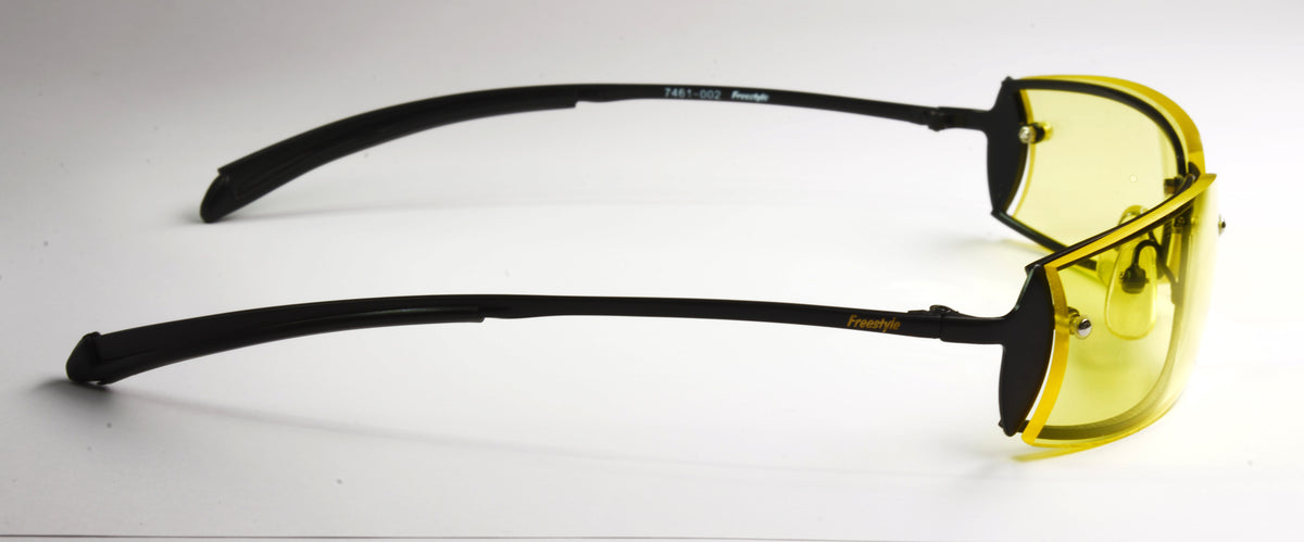 Freestyle Brille 7461-002 mit anthrazitfarbenem Metallrahmen und gelben Gläsern – weitere Ansicht