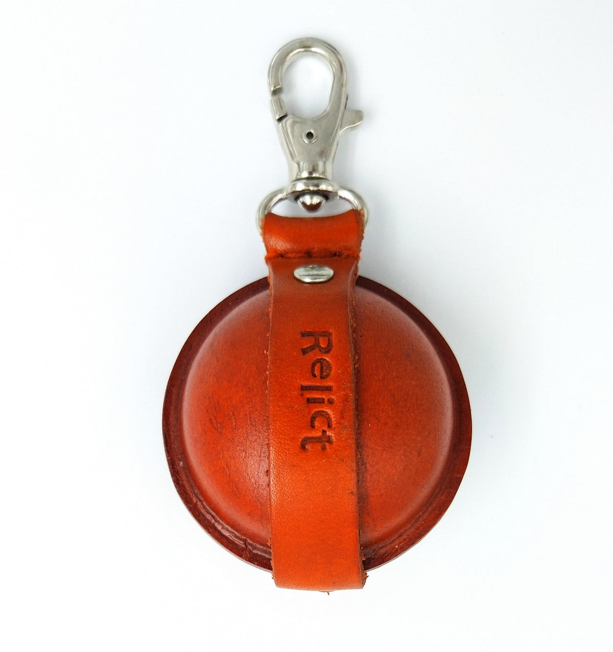 Orange Relict Boule, Rückseite mit eingeprägtem Relict-Schriftzug