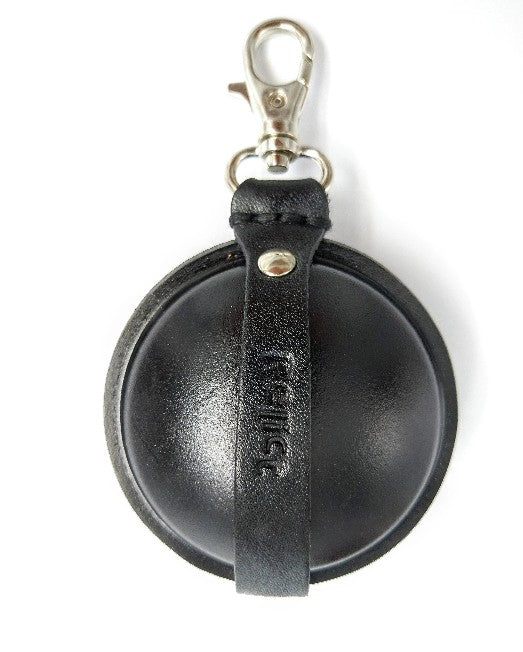 Schwarze Relict Classic Lederbörse mit Karabiner, Rückseite