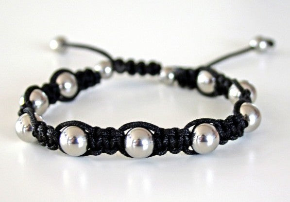 Relict Shamballa Armband REL-SHAG-002 mit grossen Edelstahlkugeln in Silber