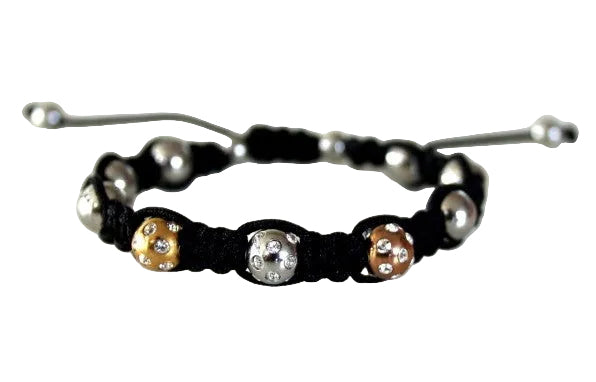 Relict Shamballa Armband REL-SHAG-005-S, kleine Bicolor-Kugeln in Silber und Gold