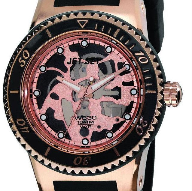 Jet Set Herrenuhr Skeleton 46mm in rosegold black