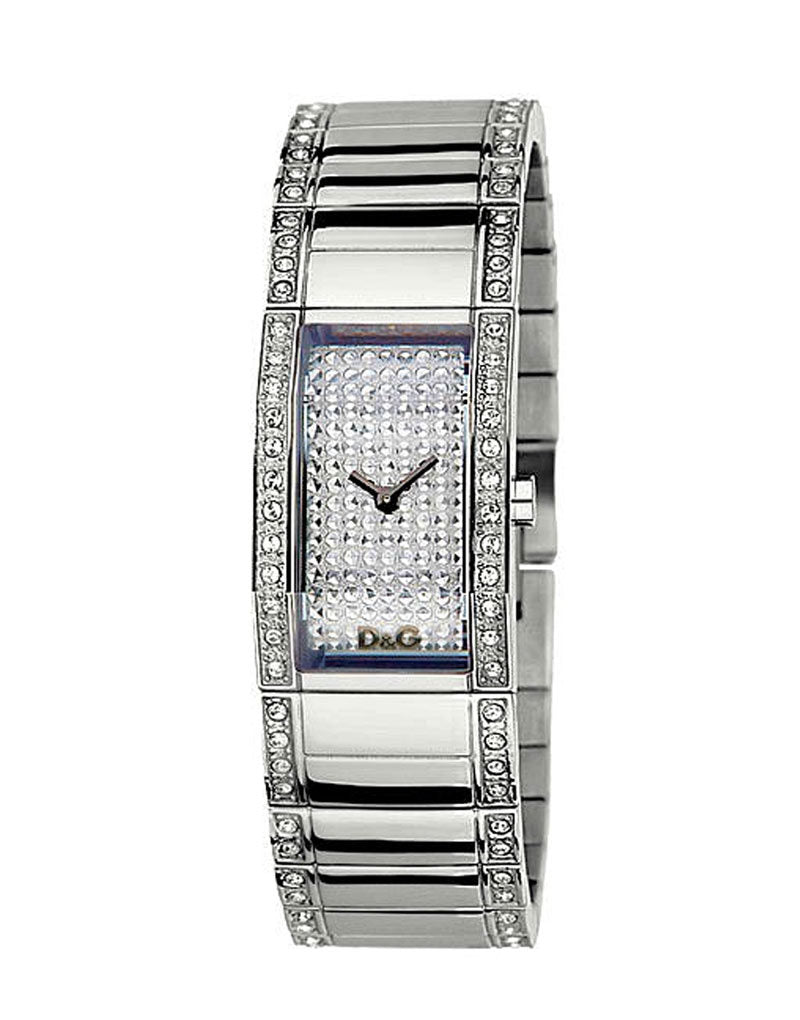 Dolce & Gabbana Crystal DW0276 Damenuhr mit Swarovski-Kristallen und silberfarbenem Edelstahlarmband