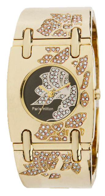 Paris Hilton Bangle Premium 138.4457.60 in Gelbgold mit Swarovski-Lünette