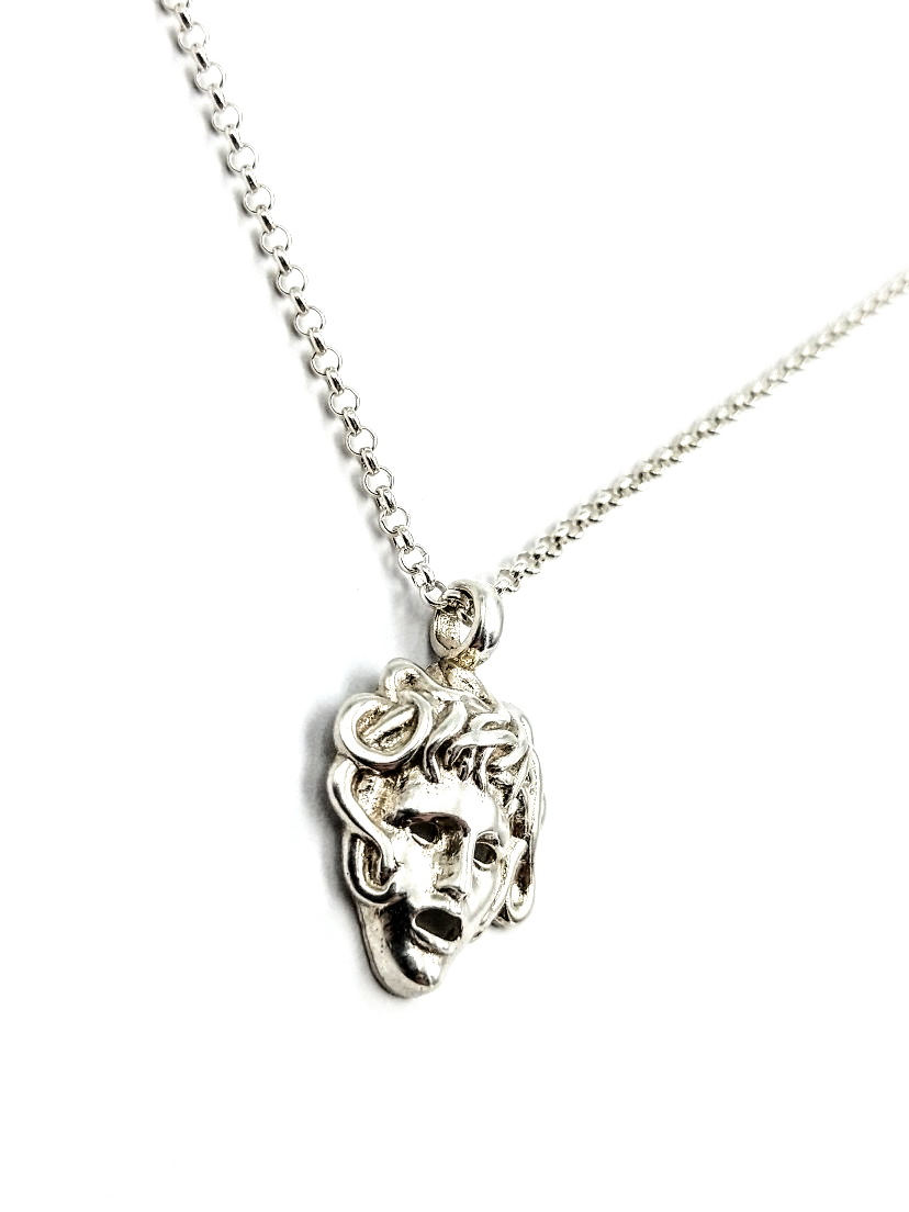 Relict Medusa Maske Anhänger 925 Silber, Detail