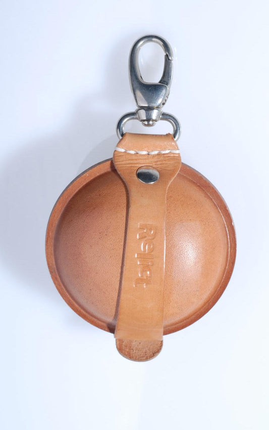 Lederbörse Boule "60mm" mit Karabiner natur