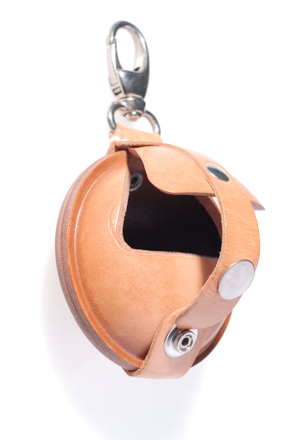 Lederbörse Boule "60mm" mit Karabiner natur