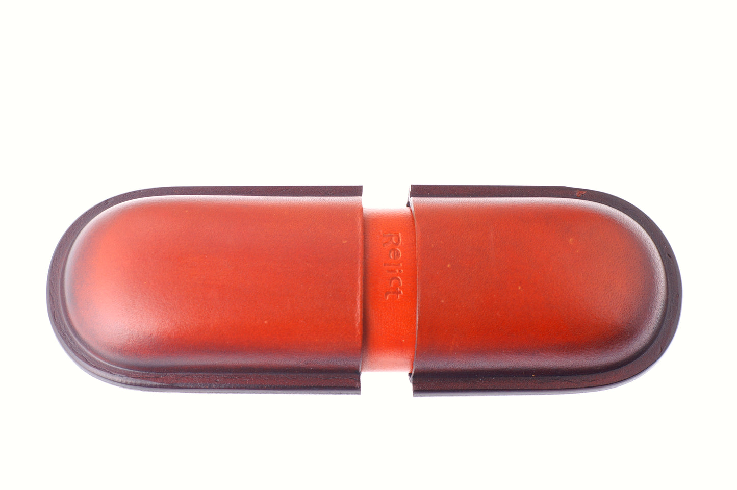 Brillenetui aus Leder orange antik