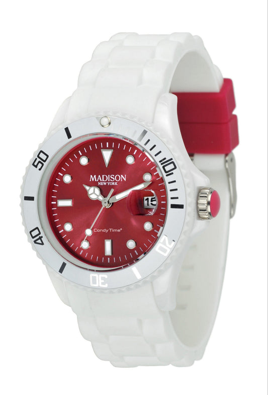 Madison Candy White Fashion Watch rot