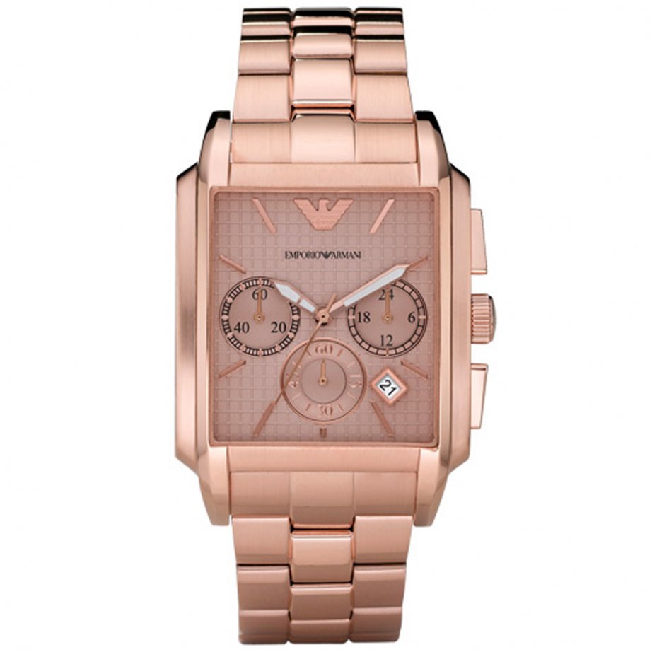 Emporio Armani AR0322 Herren-Chronograph in Roségold mit Gliederarmband