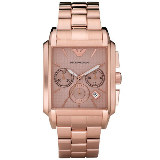 Emporio Armani AR0322 Herren-Chronograph in Roségold mit Gliederarmband