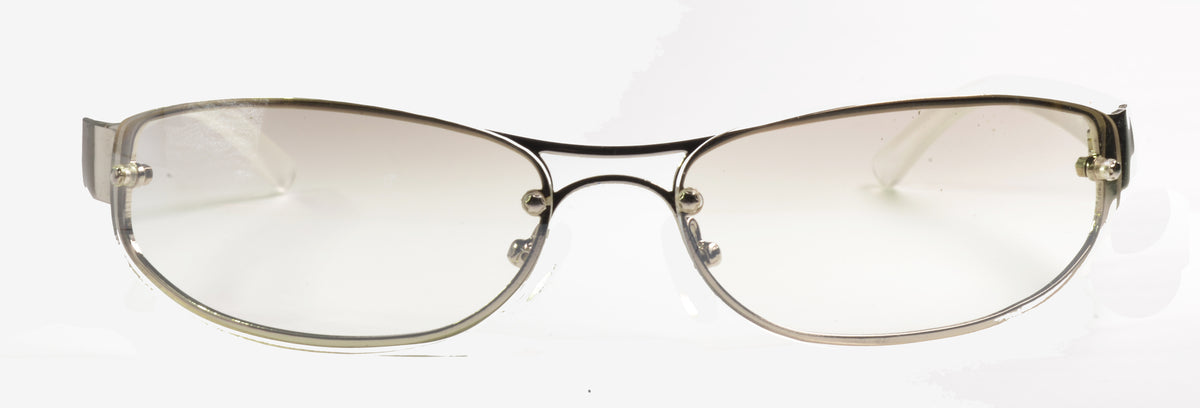 Unisex-Brille Freestyle 7471-001 mit silberner Metallfront und klaren Gläsern