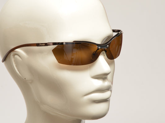 Freestyle Shield-Sonnenbrille 7466-003 mit bronzefarbenem Metallrahmen und durchgehendem braunem Glas