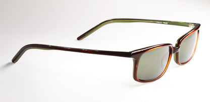 Freestyle Sonnenbrille 7353/2 in Schrägansicht mit braunem Rahmen und olivgrünen Gläsern