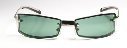 Unisex-Sonnenbrille Freestyle 7461-001 mit silbernem Metallrahmen und dunkelgrünen Gläsern