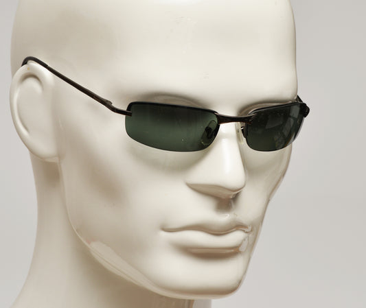 Freestyle Sonnenbrille 7464-001 mit anthrazitfarbenem Metallrahmen und dunkelgrünen Gläsern