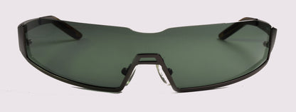 Unisex-Sonnenbrille Freestyle 7465-003 mit dunkelbronzefarbenem Rahmen und oben randlosem, dunkelgrünem Glas