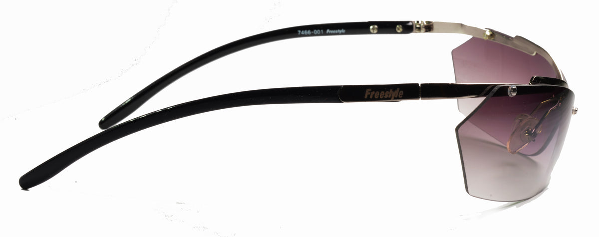 Freestyle Sonnenbrille 7466-001 mit verchromtem Rahmen, schwarzen Bügeln und grauem Verlaufsglas – weitere Ansicht