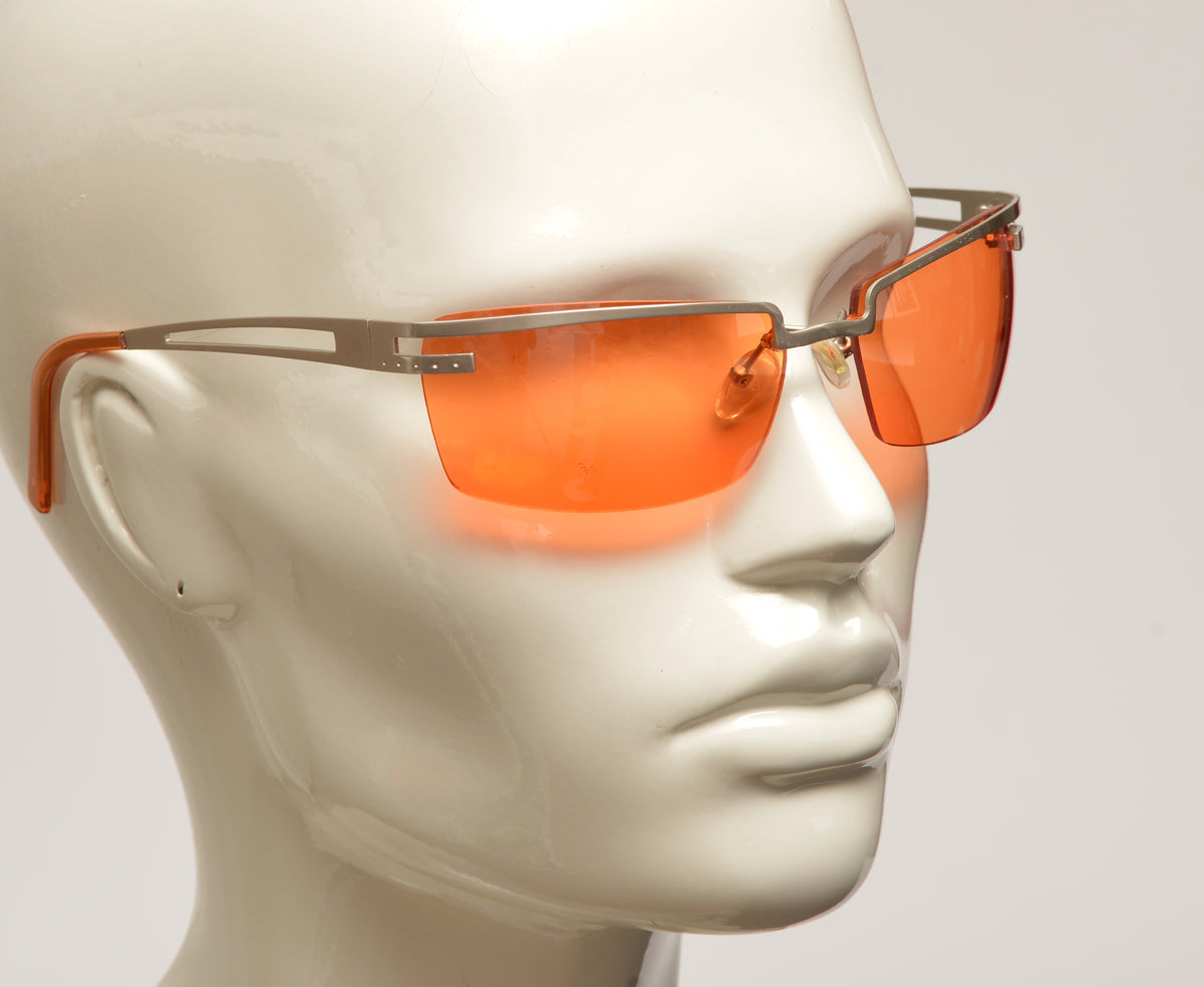 Freestyle Sonnenbrille 7469-002 mit hell bronzefarbenem Metallrahmen und orange getönten Gläsern