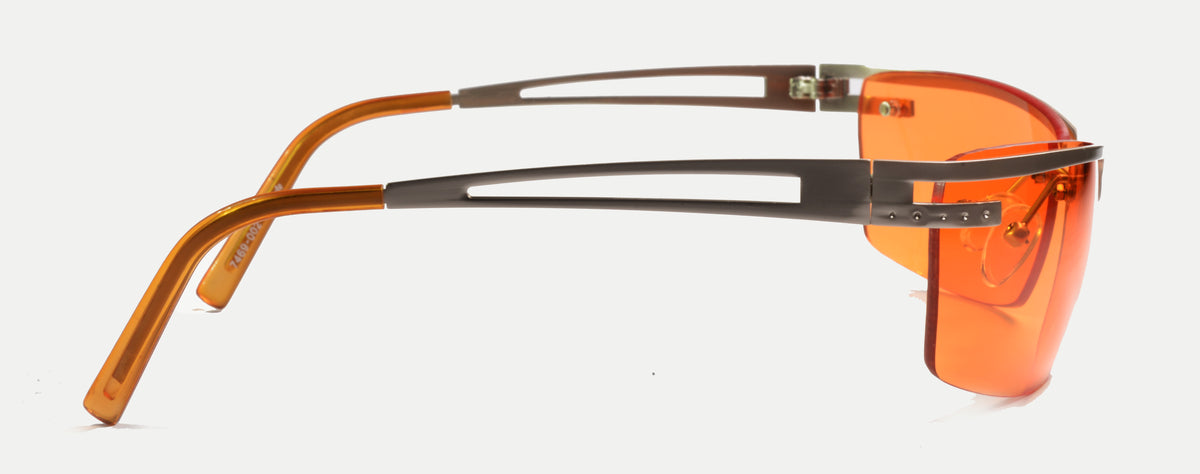 Freestyle Sonnenbrille 7469-002 mit hell bronzefarbenem Metallrahmen und orange getönten Gläsern – weitere Ansicht