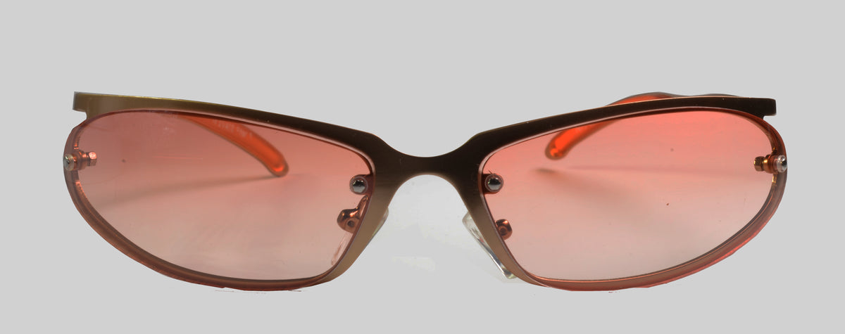 Unisex-Sonnenbrille Freestyle 7470-003 mit silbernem Metallrahmen und rosé-orange getönten Gläsern