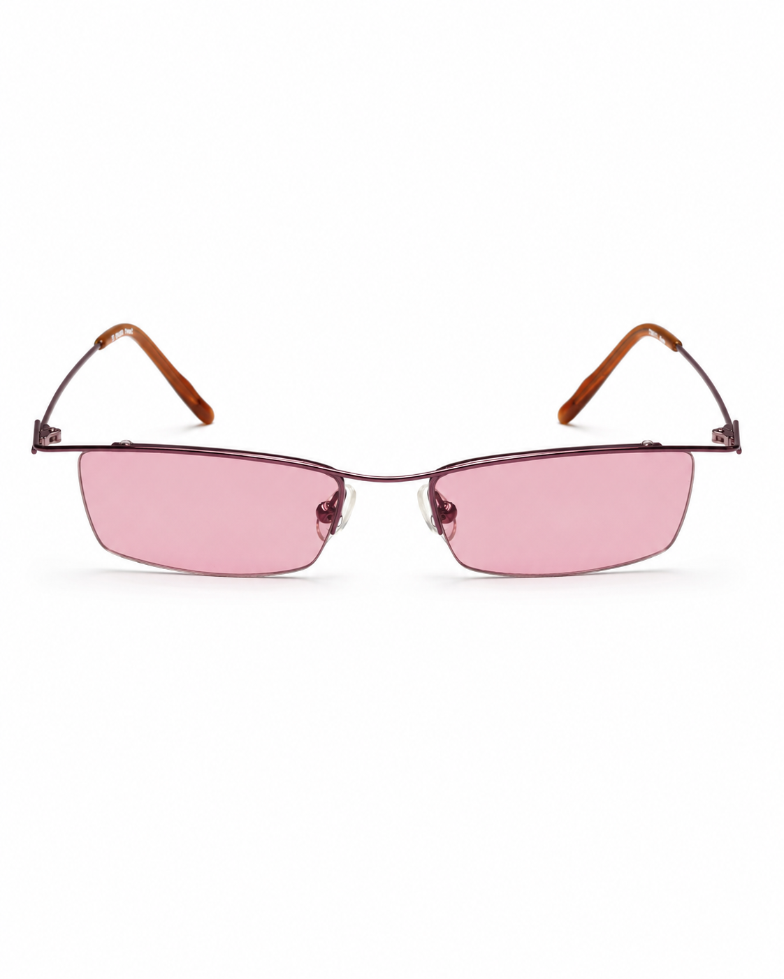 Freestyle Sonnenbrille Aubergine mit rosa Glaesern in Frontansicht auf weissem Hintergrund