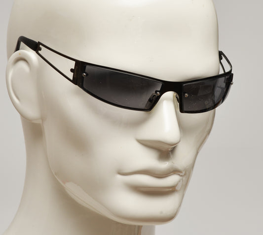 Freestyle Sport-Sonnenbrille 7463-001 mit schwarzem Metallrahmen und dunkelgrauen Gläsern