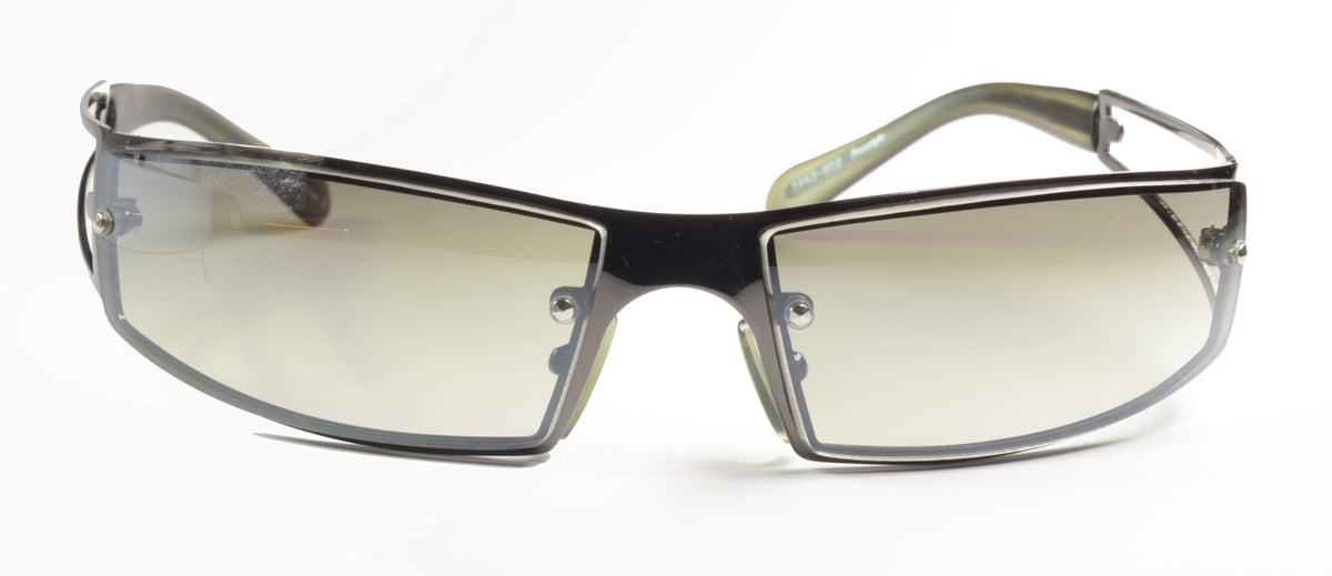 Unisex-Sport-Sonnenbrille Freestyle 7463-002 mit dunkelanthrazitfarbenem Metallrahmen und dunkelgrünen Gläsern