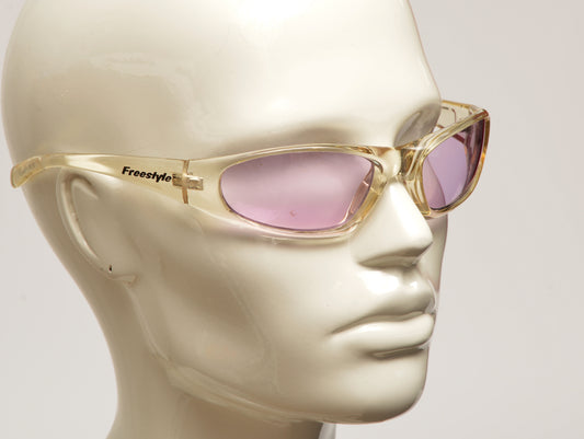 Freestyle Sportbrille 7460-003 mit transparentem Kunststoffrahmen und violett getönten Gläsern