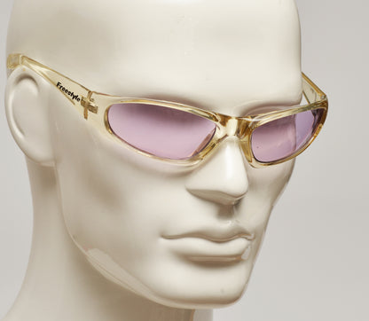 Unisex-Sportbrille Freestyle 7460-003 mit transparentem Kunststoffrahmen und violett getönten Gläsern