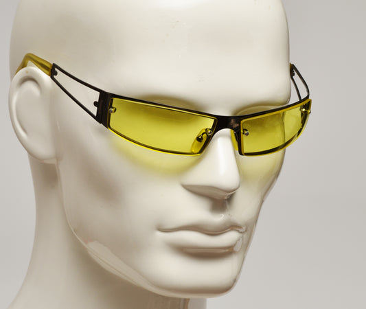 Freestyle Sportbrille 7463-003 mit anthrazitfarbenem Metallrahmen und gelben Gläsern