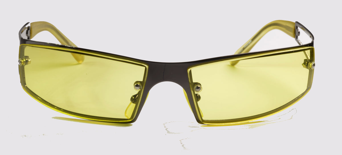 Unisex-Sportbrille Freestyle 7463-003 mit anthrazitfarbenem Metallrahmen und gelben Gläsern