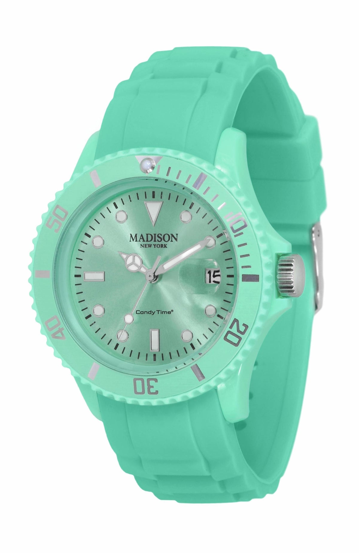 Madison New York Candy Time Sorbet U4167-26 Damenuhr in Grün mit Silikonarmband