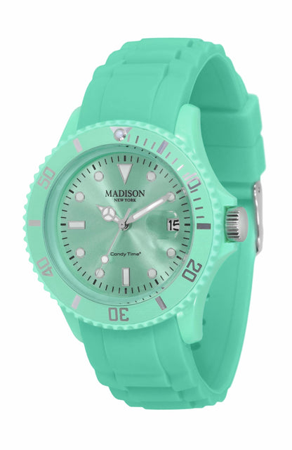 Madison New York Candy Time Sorbet U4167-26 Damenuhr in Grün mit Silikonarmband