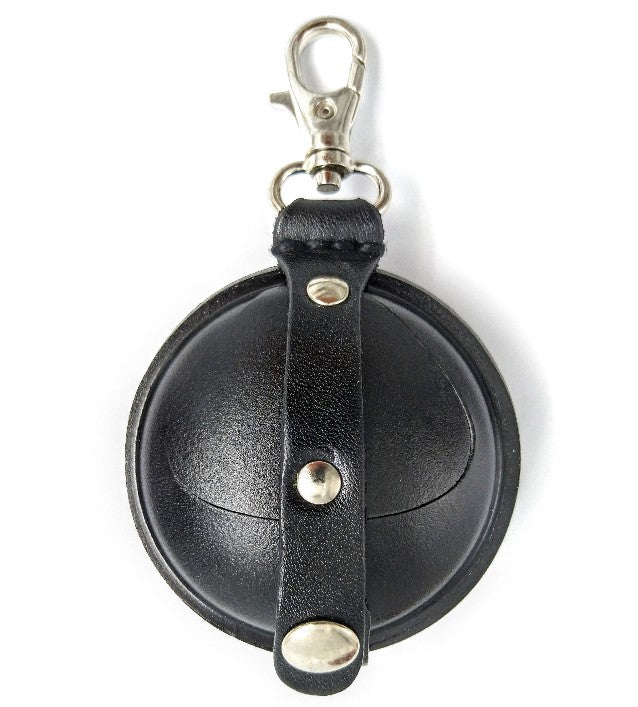 Relict Lederbörse Classic 70 mm mit Karabiner in Schwarz, Vorderseite