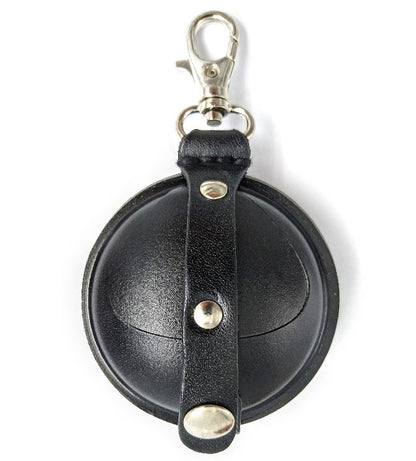 Relict Lederbörse Classic 70 mm mit Karabiner in Schwarz, Vorderseite
