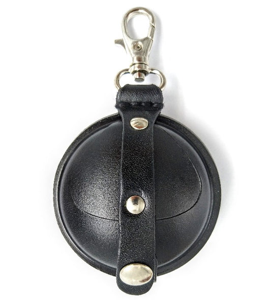 Relict Lederbörse Classic 70 mm mit Karabiner in Schwarz, Vorderseite