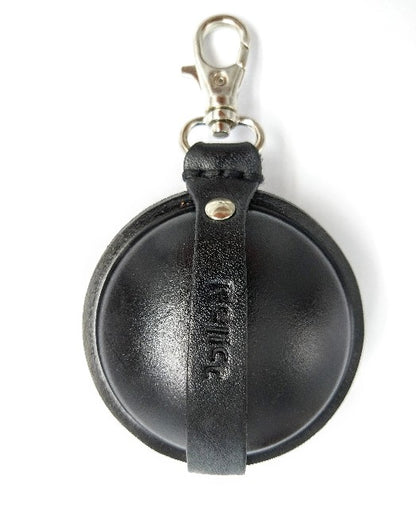 Schwarze Relict Classic Lederbörse mit Karabiner, Rückseite