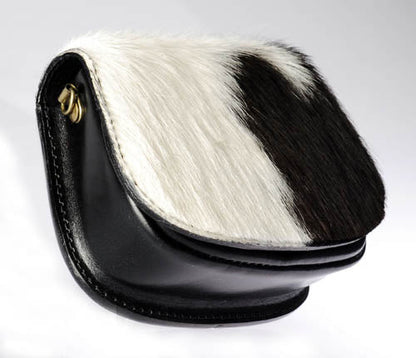 Relict Felltasche Schwarz-Weiss mit Magnetverschluss