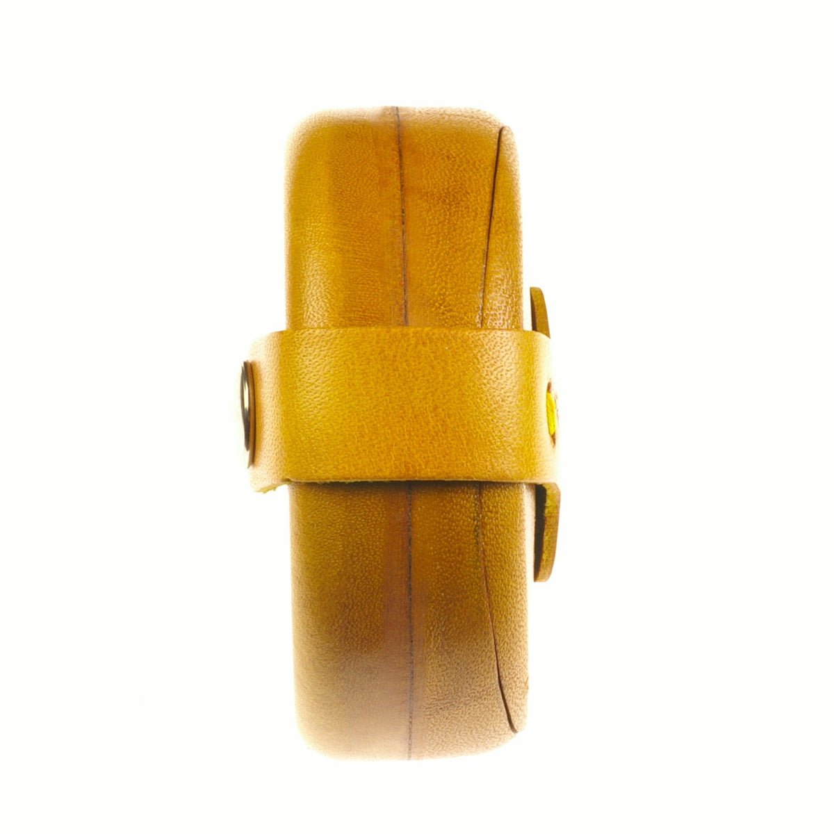 Relict Roundbox Gelb, 60 mm Durchmesser – Münzbox aus Hartleder