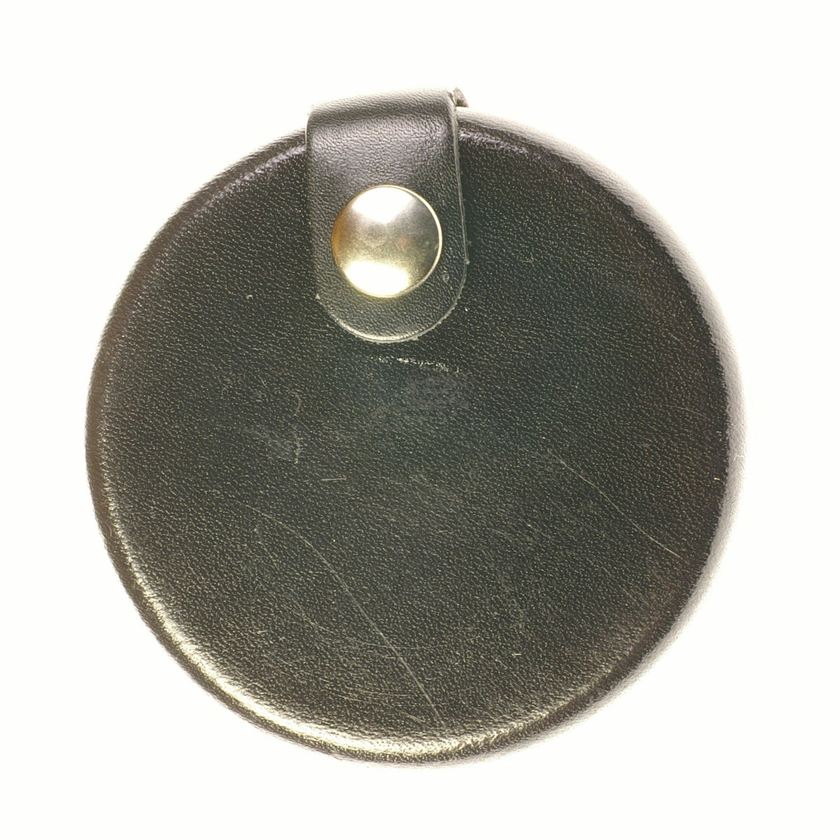 Relict Leder Roundbox in Schwarz – runde Hartleder-Box, handgefertigt