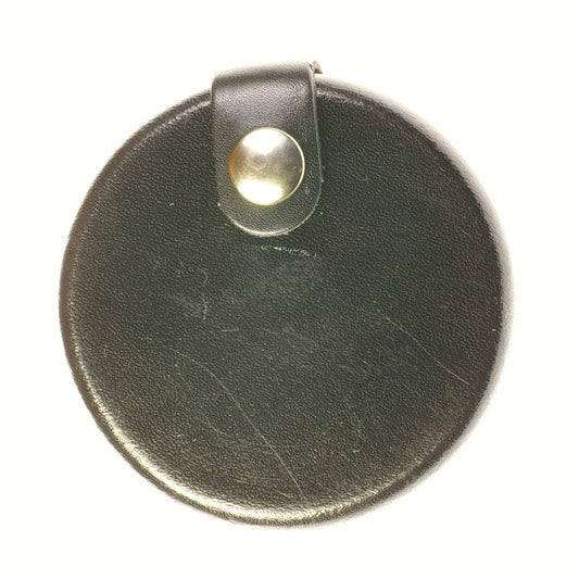Relict Leder Roundbox in Schwarz – runde Hartleder-Box, handgefertigt