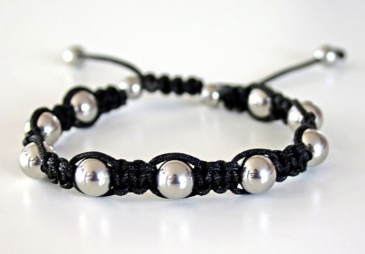 Relict Shamballa Armband REL-SHAG-002 mit grossen Edelstahlkugeln in Silber