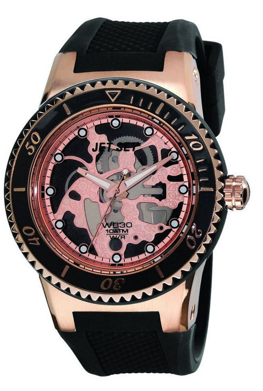 Jet Set Herrenuhr Skeleton 46mm in rosegold black