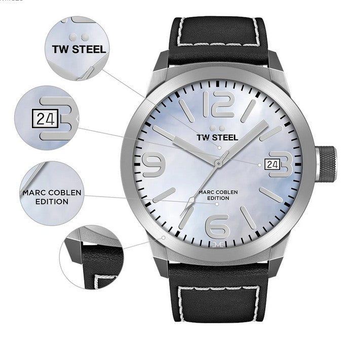 TW Steel Herrenuhr 45mm Spezialedition Perlmutt Edelstahl
