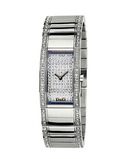 Dolce & Gabbana Crystal DW0276 Damenuhr mit Swarovski-Kristallen und silberfarbenem Edelstahlarmband