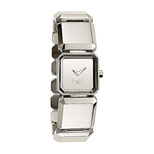 Dolce & Gabbana Stylish DW0451 Damenuhr mit silbern verspiegeltem Zifferblatt und Edelstahl-Gliederarmband