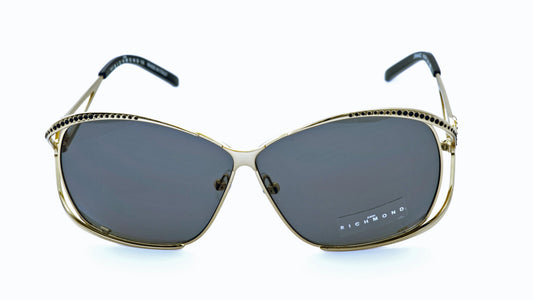 John Richmond Damen-Sonnenbrille JR 554/05 mit goldfarbenem Metallrahmen, Frontansicht