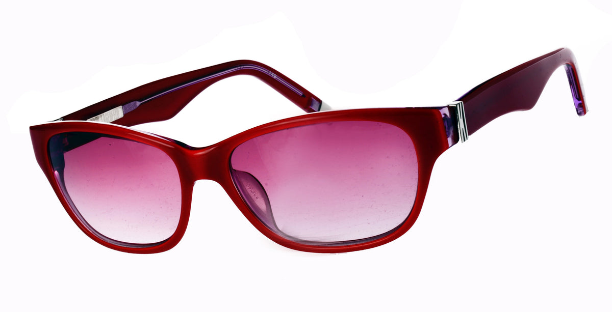 Karl Lagerfeld KL 604S-015 Sonnenbrille Dunkelrot, Seitenansicht mit silberfarbenem KL-Gelenk