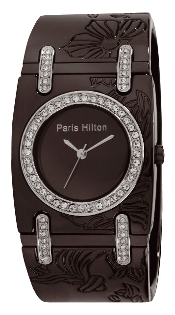 Paris Hilton Bangle 138.4451.60 Armreif-Uhr in Black IP mit Swarovski-Lünette